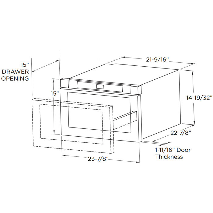 XO Appliance 24'' 1.2 Cubic Feet cu. ft. Microwave Drawer with Sensor